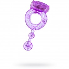 Мощное эрекционное кольцо с вибрацией, цвет фиолетовый, ToyFa 818039-4, из материала ПВХ, диаметр 2 см., со скидкой