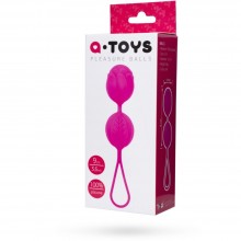 Силиконовые вагинальные шарики с петелькой для извлечения, цвет розовый, ToyFa A-Toys 764001, длина 9 см., со скидкой