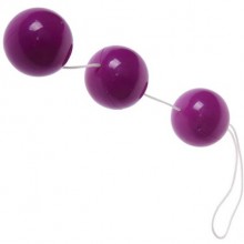 Тройные вагинальные шарики «Sexual Balls» на прочном шнурке, цвет фиолетовый, Baile BIOBI-014049-3, из материала пластик АБС, длина 24 см., со скидкой