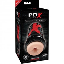 Мастурбатор-анус для мужчин в удобной тубе «Elite Air Tight Anal Stroker», цвет телесный, PipeDream PDX PDRD505, из материала TPE, длина 19 см.