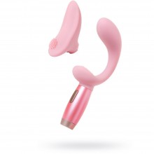 Женский интимный вибратор «EX-3» со сменными насадками, цвет розовый, Le Stelle LS12209, из материала силикон, длина 18 см., со скидкой