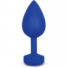 Большая дизайнерская анальная пробка с вибрацией «Gvibe Gplug», цвет синий, Fun Toys FT10189, из материала силикон, длина 10.5 см.