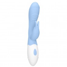 Женский вагинальный вибратор Love Line «Rabbit Juicy», цвет голубой, Shots Media SH-LOV017BLU, длина 19.5 см., со скидкой