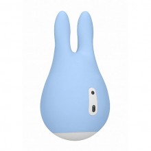 Женский клиторальный стимулятор с ушками «Sugar Bunny», цвет голубой, Shots Media Love Line SH-LOV018BLU, из материала силикон, длина 9.5 см.