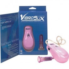 Розовый вибростимулятор для сосков «VibroSux», в подарочной упаковке, 130034, бренд NMC, из материала ПВХ, длина 7 см., со скидкой