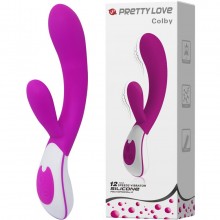 Женский вагинальный вибратор Pretty Love «Colby» с клиторальным стимулятором, цвет фиолетовый, Baile BI-014231-1-0101, длина 21.5 см., со скидкой