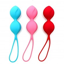 Набор женских вагинальных шариков «Balls Double» на силиконовой сцепке, цвет мульти, Satisfyer J01511N, длина 17.6 см., со скидкой