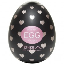 Мастурбатор-яйцо с необычным внутренним рельефом «Egg Lovers», цвет черный, Tenga EGG-001L, из материала TPE, длина 7 см., со скидкой