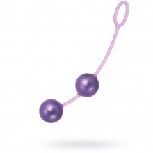 Вагинальные шарики в силиконовой оболочке «Weighted Kegel Balls», цвет фиолетовый, Gopaldas F0135P90P, длина 18.9 см.