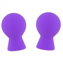 Вакуумные помпы для сосков «Lit-Up Nipple Suckers Small» маленькие, цвет фиолетовый, Dream Toys 21162, из материала силикон, длина 7 см., со скидкой