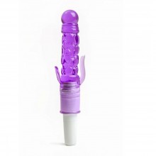 Гелевый вагинальный вибратор с дополнительными отростками, цвет фиолетовый, 4sexdream 47471, длина 21 см., со скидкой