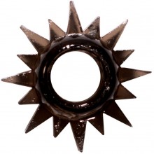 Классическое шипастое эрекционное кольцо Rings «Cristal», цвет черный, Lola Toys 0112-13Lola, бренд Lola Games, из материала TPR, коллекция Lola Rings, длина 4.5 см.