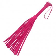 Классическая мини-плеть «Королевский велюр» с петлей, цвет розовый, СК-Визит 3011-4b, из материала кожа, длина 40 см., со скидкой