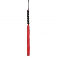 Многохвостая мини-плеть из натурального силикона, цвет черный, Джага-Джага 911-05 BX DD, цвет красный, длина 22 см., со скидкой