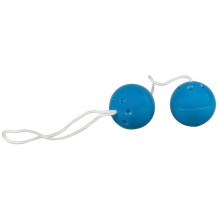 Классические вагинальные шарики со смещенным центром тяжести «Sarahs Secret» на шнурке, цвет голубой, Orion KAZ5134580000, из материала пластик АБС, длина 21 см.
