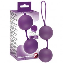 Силиконовые вагинальные шарики «XXL Balls» на гибкой сцепке, цвет фиолетовый, You 2 Toys, бренд Orion, длина 22 см., со скидкой