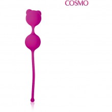 Силиконовые вагинальные шарики для интимных тренировок на шнурке, цвет фиолетовый, Cosmo BIOCSM-23009-5, бренд Bior Toys, диаметр 2.7 см., со скидкой
