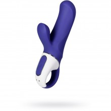 Небольшой вагинальный вибратор с клиторальным стимулятором «Vibes - Magic Bunny», Satisfyer, из материала силикон, цвет фиолетовый, длина 17.7 см., со скидкой