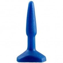 Блестящая анальная пробка «Small Anal Plug», длина 12 см, цвет синий, Lola Toys 510252, из материала TPE, длина 12 см., со скидкой