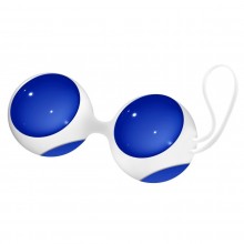 Вагинальные шарики из стекла для интимных тренировок Chrystalino «Ben Wa Medium White», цвет синий, Shots Media CHR023BLU, из материала стекло, длина 14 см., со скидкой