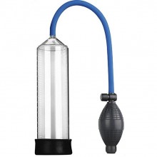 Ручная вакуумная помпа «Pump X2» с грушей и клапаном, цвет прозрачный, Eroticon 30499, длина 18 см., со скидкой