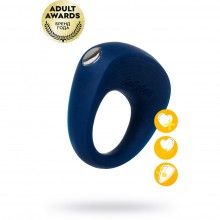 Мужское эрекционное кольцо на пенис «Rings», цвет синий, Satisfyer J02008-13, длина 5 см., со скидкой