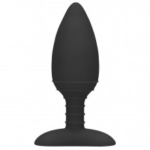 Анальный стимулятор Elegance «Heating Anal Butt Plug Glow» с функцией нагрева, цвет черный, Shots Media SH-ELE015BLK, из материала силикон, длина 12 см.