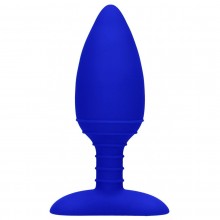 Анальный стимулятор Elegance «Heating Anal Butt Plug Glow» с функцией нагрева, цвет синий, Shots Media SH-ELE015BLU, длина 12 см., со скидкой