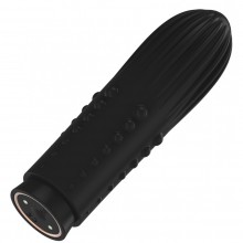 Вибропулька перезаряжаемая «Turbo Rechargeable Bullet Lush», цвет черный, SH-ELE011BLK, из материала силикон, коллекция ElectroShock by Shots, длина 9.8 см.