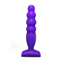 Гибкая ребристая анальная пробка Backdoor Black Edition «Large Bubble Plug», цвет фиолетовый, Lola Toys INS511488lola, из материала TPE, длина 14.5 см., со скидкой