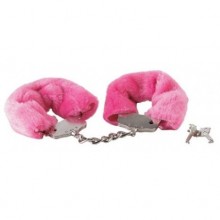 Меховые металлические наручники, цвет розовый, Gopaldas E0014T30PGAC, со скидкой