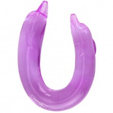 Фиолетовый двойной фаллоимитатор «Dolphin», длина 30.5 см, диаметр 3.5 см, Baile BI-040002-0603, длина 30.5 см.