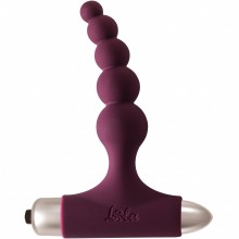 Ребристая анальная пробка с вибрацией Spice It Up «New Edition Splendor Wine Red», цвет красный, Lola Toys 8017-03lola, длина 12.1 см., со скидкой
