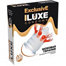 Стимулирующие латексные презервативы «Exclusive Шоковая Терапия», упаковка 1 шт, Luxe LE013, цвет мульти, длина 18 см., со скидкой