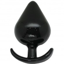 Широкая анальная пробка с основанием для ношения, цвет черный, Eroticon 31044, из материала TPR, длина 11 см.