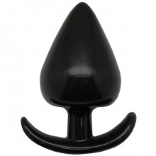 Широкая анальная пробка с основанием для ношения, цвет черный, 95х50 мм, бренд Eroticon, из материала TPR, длина 9.5 см.