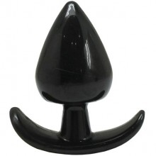Конусовидная анальная пробка для ношения с широким основанием, цвет черный, Eroticon 31048, длина 5 см., со скидкой