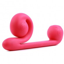 Двойной силиконовый женский вибратор «Snail Vibe», цвет розовый, Snail SnailV, длина 24 см., со скидкой