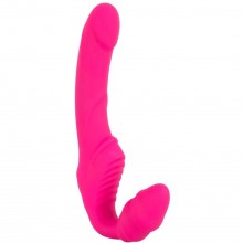 Безремновой страпон с вибрацией, цвет розовый, You 2 Toys 5939820000, из материала силикон, длина 21.8 см.