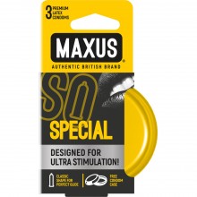 Ребристый латексные презервативы с точками «Special №3», упаковка 3 шт, Maxus SPECIAL №3, 3 мл., со скидкой