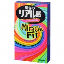 Латексные презервативы необычной формы «№10 Miracle Fit», упаковка 10 шт, Sagami 04962 One Size, длина 18.5 см., со скидкой