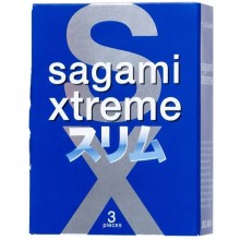 Презервативы из латекса «Xtreme Feel Fit 3D», упаковка 3 шт., Sagami 04968 One Size, длина 20 см., со скидкой