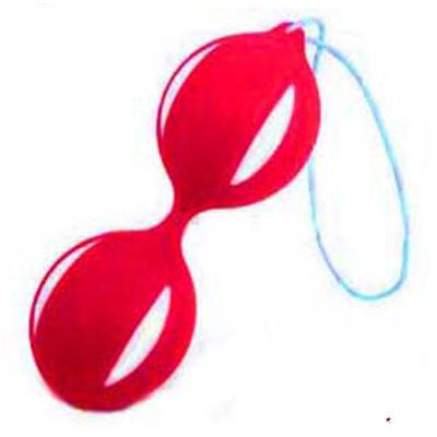 Вагинальные шарики со смещенным центром, цвет красно-белый, White Label 47070-MM, 47070-MM, цвет красный, длина 10 см., со скидкой