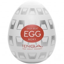 Мужской ручной мини-мастурбатор Tenga Egg «Boxy», цвет белый, T498, длина 6 см., со скидкой
