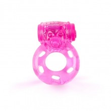 Эрекционное кольцо c вибрацией от компании Brazzers, цвет розовый, BRC005, из материала TPE, диаметр 3 см.