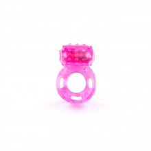 Эрекционное кольцо с вибропулей от компании Brazzers, цвет розовый, BRRC002, из материала TPE, диаметр 3.5 см.