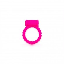 Эрекционное кольцо с вибрацией от компании Brazzers, цвет розовый неон, BRRF008S, из материала резина, длина 4 см.
