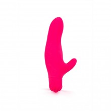 Вибратор-кролик для женщин со стимуляцией точки G и клитора от компании «Brazzers», цвет розовый неон, BRV053, длина 11.5 см., со скидкой
