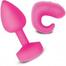 Набор анальная пробка и вибро-кольцо на палец «Gvibe Gkit» с USB зарядкой, цвет розовый, FT10387, бренд Fun Toys, длина 8 см., со скидкой