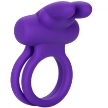 Двойное эрекционное кольцо с вибрацией «Dual Rockin Rabbit» от компании California Exotic Novelties, цвет фиолетовый, SE-1843-20-3, бренд CalExotics, диаметр 4.5 см., со скидкой